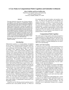 A Case Study in Computational Math Cognition and Embodied Arithmetic