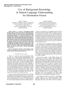 Use of Background Knowledge in Natural Language Understanding for Information Fusion