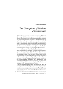 Two Conceptions of Machine Phenomenality Steve Torrance