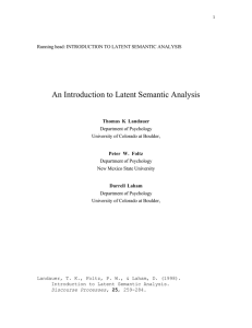 An Introduction to Latent Semantic Analysis