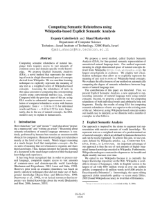 Computing Semantic Relatedness using Wikipedia-based Explicit Semantic Analysis