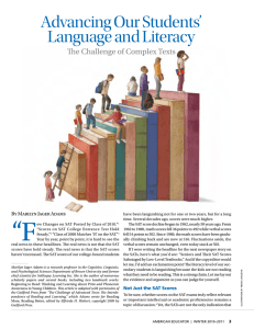 Advancing Our Students’ Language and Literacy The Challenge of Complex Texts