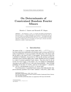 On Determinants of Constrained Random Fourier Minors
