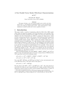 A New Parallel Vector Model, With Exact Characterizations of NC