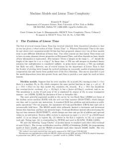 Machine Models and Linear Time Complexity