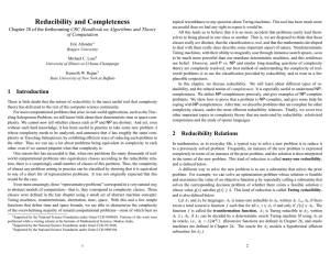 Reducibility and Completeness