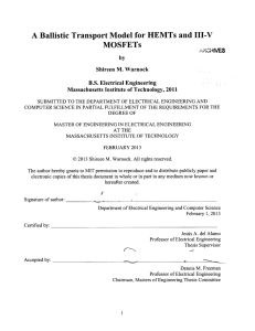 III-V A  Ballistic  Transport Model  for HEMTs ... MOSFETs by