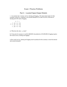 Exam 1 Practice Problems  Part 4 – Leontief Input-Output Models