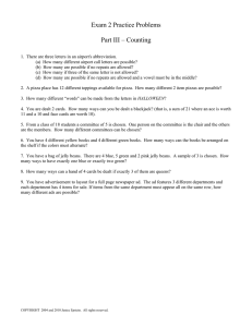Exam 2 Practice Problems  Part III – Counting