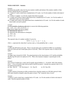 WEEK 10 REVIEW – Statistics  Example