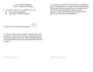 Exam 3 Practice Problems Part 2 – Conditional Probability