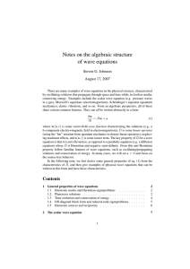 Notes on the algebraic structure of wave equations Steven G. Johnson