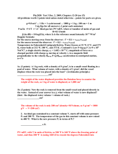 Phy2020  Test 3 Dec. 2, 2009, Chapters 12-20 (no... All problems worth 3 points total unless stated otherwise –...
