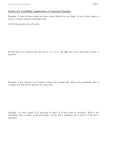 Page 1 Section 2.3: Probability Applications to Counting Principles