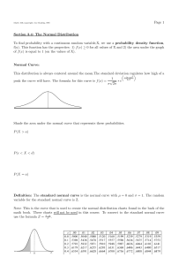 Page 1 Section 3.4: The Normal Distribution