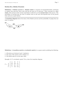 Page 1 Section M.1: Markov Processes