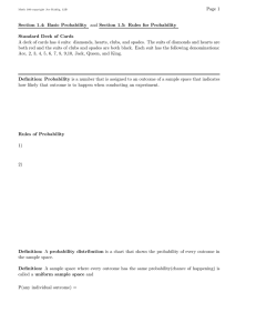 Page 1 and Section 1.5: Rules for Probability Section 1.4: Basic Probability