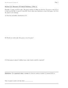 Page 1 Section 3.2: Measures of Central Tendency ( Part 1)