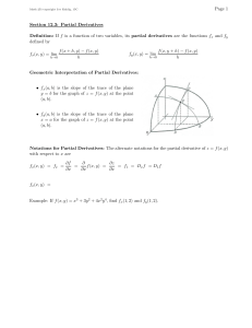 Page 1 Section 12.3: Partial Derivatives
