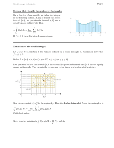 Page 1 Section 13.1: Double Ingegrals over Rectangles