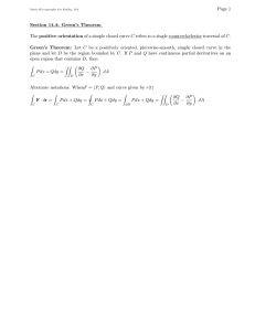 Page 1 Section 14.4: Green’s Theorem