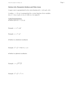Page 1 Section 14.6: Parametric Surfaces and Their Areas