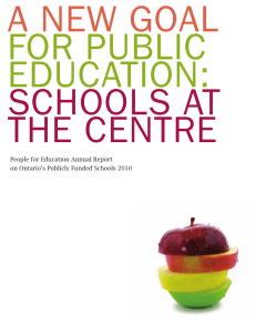 A NEW GOAL FOR PUBLIC EDUCATION: SCHOOLS AT