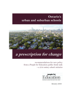 a prescription for change  Ontario’s urban and suburban schools