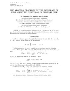 THE ALGEBRA PROPERTY OF THE INTEGRALS OF