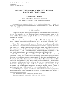 QUASICONFORMAL MAPPINGS WHICH INCREASE DIMENSION Christopher J. Bishop