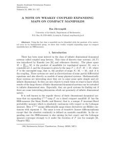 A NOTE ON WEAKLY COUPLED EXPANDING MAPS ON COMPACT MANIFOLDS Esa J¨ arvenp¨