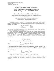 SOME QUALITATIVE ASPECTS OF A FREE BOUNDARY PROBLEM FOR THE p-LAPLACE OPERATOR