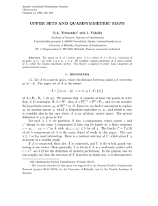 UPPER SETS AND QUASISYMMETRIC MAPS D.A. Trotsenko and J. V¨ ais¨