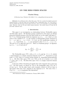 ON THE BERS FIBER SPACES Chaohui Zhang