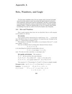 Sets, Numbers, and Logic Appendix A