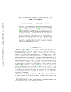 BRANCHED POLYMERS AND HYPERPLANE ARRANGEMENTS