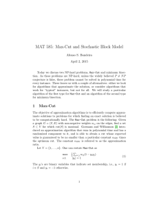 MAT 585: Max-Cut and Stochastic Block Model Afonso S. Bandeira