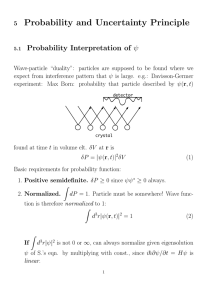 Probability and Uncertainty Principle ψ