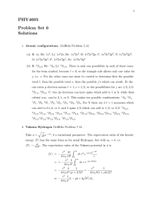PHY4605 Problem Set 6 Solutions