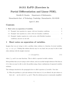 18.311 ExPD (Exercises in Partial Differentiation and Linear PDE).