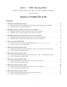 18.311 — MIT (Spring 2015) Answers to Problem Set # 04. Contents