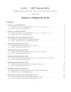 18.311 — MIT (Spring 2015) Answers to Problem Set # 05. Contents