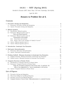 18.311 — MIT (Spring 2015) Answers to Problem Set # 6. Contents