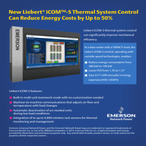 New Liebert iCOM -S Thermal System Control