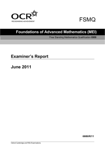 FSMQ  Examiner’s Report June 2011