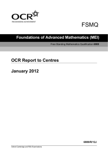 FSMQ  OCR Report to Centres January 2012