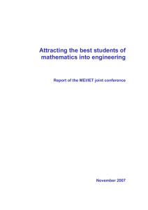 Attracting the best students of mathematics into engineering November 2007