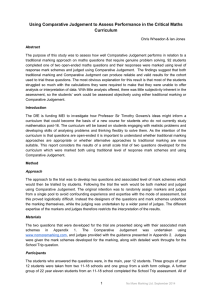 Using Comparative Judgement to Assess Performance in the Critical Maths Curriculum