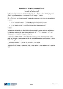 3, 4, 5 – February 2012 Maths Item of the Month