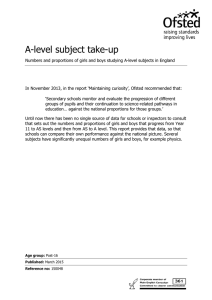 A-level subject take-up